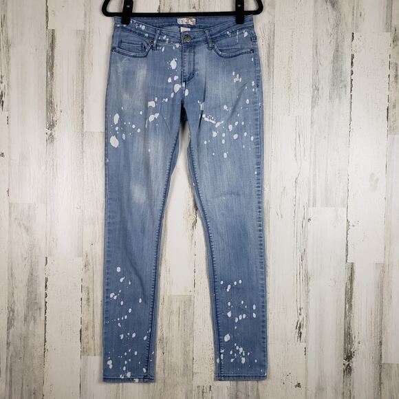 OP Bleach Splatter Skinny Denim Jeans Size 9 - Picture 1 of 8